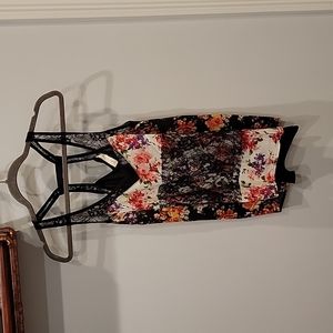 LOVESTITCH RACER BACK FLORAL LACE TANK BLOUSE